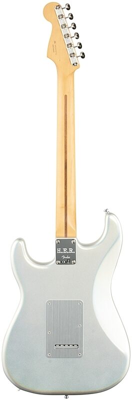 Fender H.E.R. Stratocaster Electric Guitar (with Gig Bag), Chrome Glow, Full Straight Back