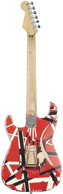 EVH Eddie Van Halen Striped Series Frankenstein "Frankie" Electric Guitar, Red, White, and Black, Full Straight Back