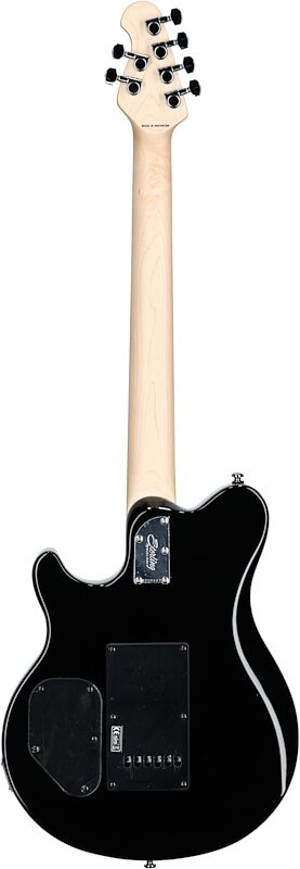Sterling AX3FM Axis Electric Guitar, Trans Black, Full Straight Back