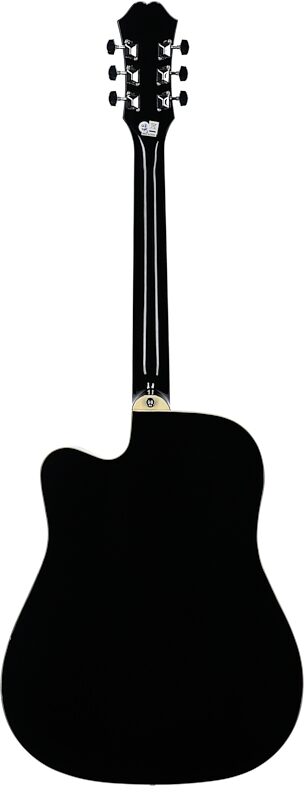 Epiphone FT-100 CE Songmaker Deluxe Acoustic-Electric Guitar, Ebony, Full Straight Back
