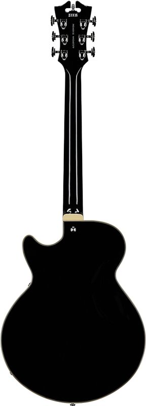 D'Angelico Premier SS Electric Guitar, Black, Full Straight Back