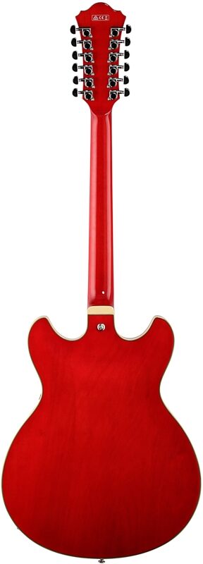 Ibanez Artcore AS7312 Electric Guitar, 12-String, Transparent Cherry Red, Full Straight Back