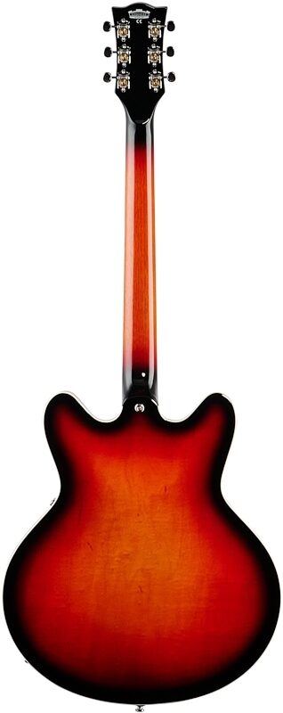 Vox Bobcat V90 Semi-hollowbody Electric Guitar (with Case), Sunburst, Full Straight Back