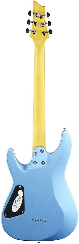 Schecter C-6 Deluxe Electric Guitar, Satin Metallic Light Blue, Full Straight Back