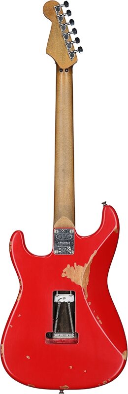 EVH Eddie Van Halen Frankenstein Relic Series Electric Guitar (with Gig Bag), Red, Full Straight Back
