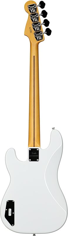 Fender Aerodyne Special Precision Electric Bass, Rosewood Fingerboard (with Gig Bag), Bright White, Full Straight Back