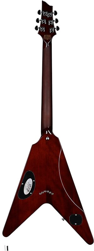 Schecter V-1 Electro-Resin Electric Guitar, Natural, Full Straight Back