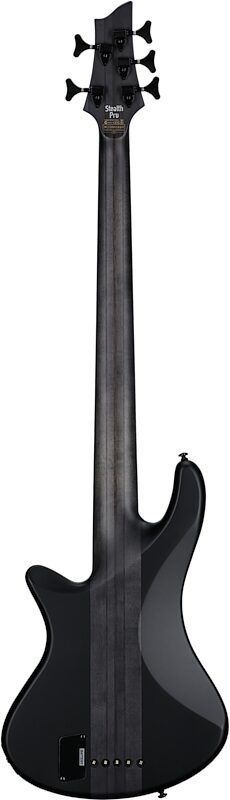 Schecter Stiletto Stealth-5 Pro Electric Bass, 5-String, Satin Black, Full Straight Back