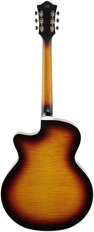 Guild F-250CE Jumbo Cutaway Acoustic-Electric Guitar, Flame Maple, Full Straight Back