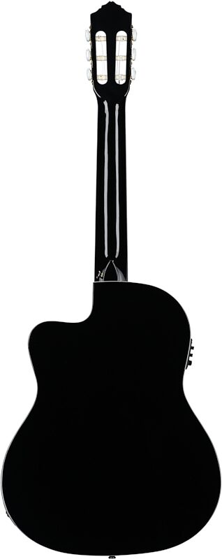Ortega RCE141 Classical Acoustic-Electric Guitar (with Gig Bag), Black, Full Straight Back