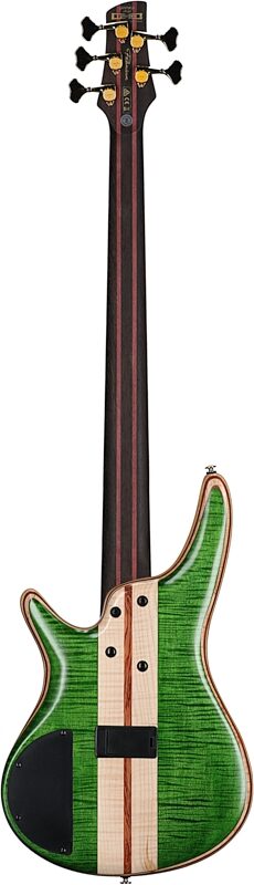 Ibanez SR5FMDX Premium Electric Bass, 5-String (with Gig Bag), Emerald Green, Blemished, Full Straight Back
