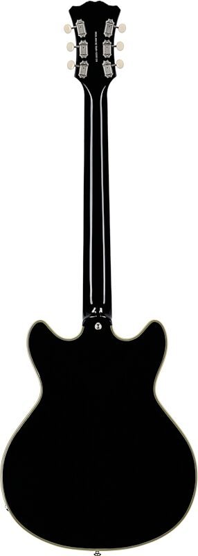 D'Angelico Excel Mini DC Tour Electric Guitar (with Gig Bag), Solid Black, Blemished, Full Straight Back