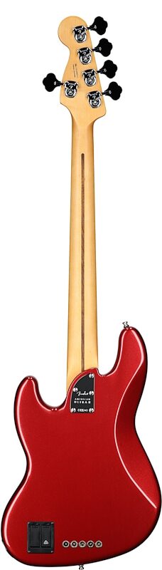 Fender American Ultra II Jazz V Electric Bass, 5-String, Maple Fingerboard (with Case), Sinister Red, Full Straight Back