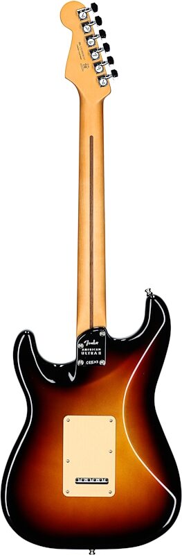Fender American Ultra II Stratocaster HSS Electric Guitar, Ebony Fingerboard (with Case), Ultraburst, Full Straight Back