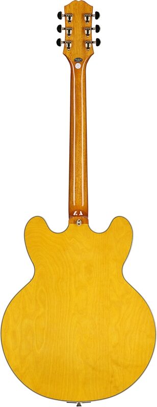 Epiphone Sheraton Semi-Hollowbody Electric Guitar (with Gig Bag), Natural, with Gold Hardware, Full Straight Back