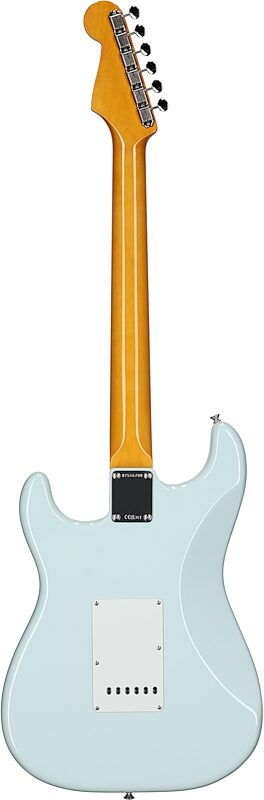 Fender American Vintage II 1965 Stratocaster Electric Guitar, Rosewood (with Case), Sonic Blue, Full Straight Back