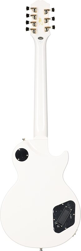 Epiphone Matt Heafy Les Paul Custom Origins Electric Guitar, Left-Handed 7-String (with Case), Bone White, Full Straight Back
