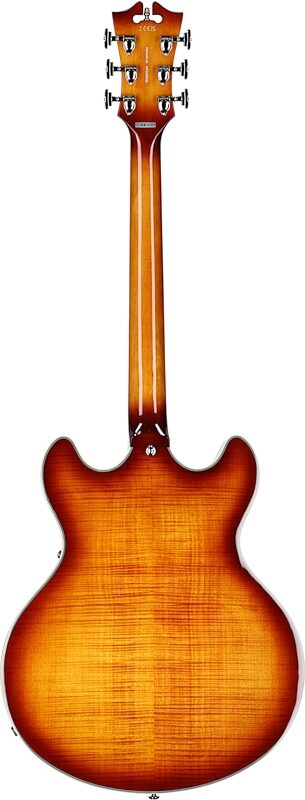 D'Angelico Premier SS Electric Guitar (with Gig Bag), Dark Iced Tea Burst, Full Straight Back