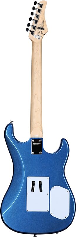 Kramer Pacer Classic Electric Guitar with Floyd Rose, Left-Handed, Radio Blue Metal, Full Straight Back