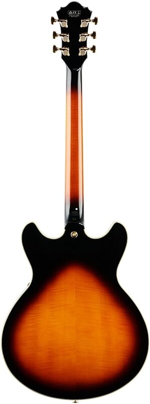 Ibanez Artstar Prestige AS2000 Electric Guitar (with Case), Brown Sunburst, Full Straight Back
