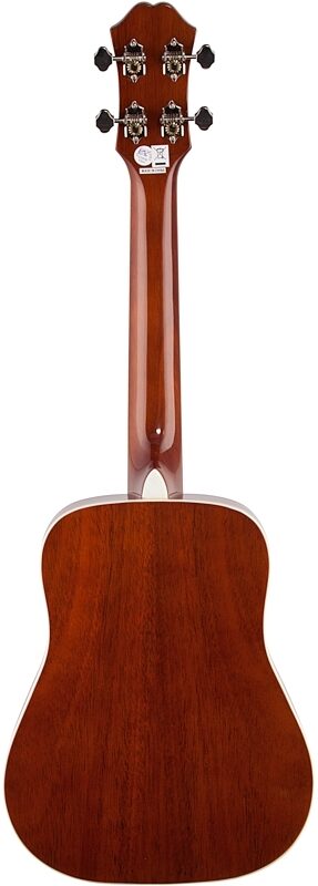 Epiphone Hummingbird Tenor Acoustic-Electric Ukulele (with Gig Bag), Faded Cherry Sunburst, Full Straight Back