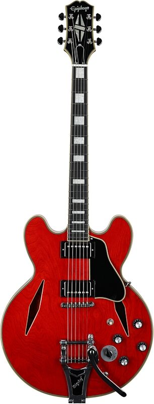Epiphone Exclusive Shinichi Ubukata ES-355 Custom Electric Guitar (with Case), Satin Cherry, Scratch and Dent, Full Straight Back