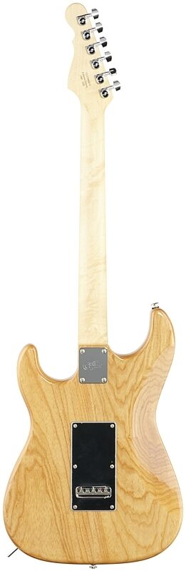 G&L Fullerton Deluxe Comanche Electric Guitar (with Gig Bag), Natural Ash, Full Straight Back