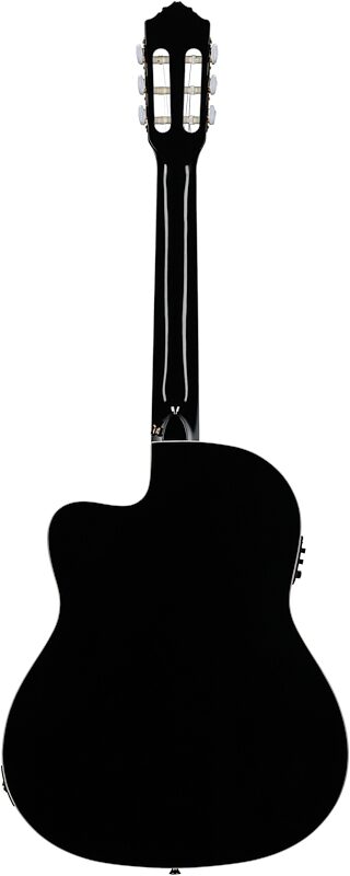 Ortega RCE145 Classical Acoustic-Electric Guitar (with Gig Bag), Black, Full Straight Back