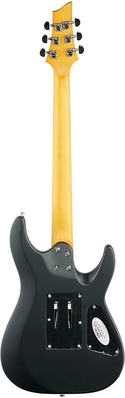 Schecter C-6FR Deluxe Left-Handed Electric Guitar, Satin Black, Full Straight Back