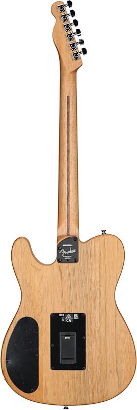 Fender Acoustasonic Player Telecaster Electric Guitar (with Gig Bag), Arctic White, Full Straight Back