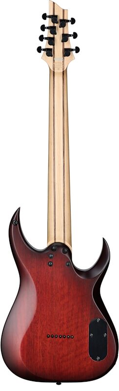 Schecter Sunset-7 Extreme Electric Guitar, Left-Handed, Scarlet Burst, Full Straight Back
