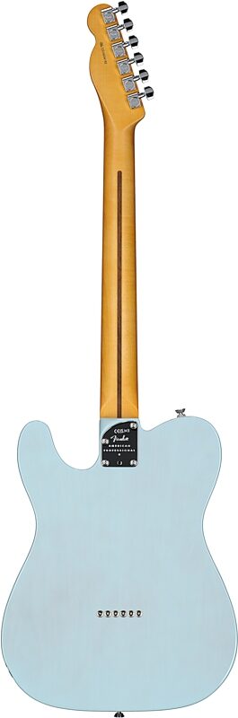 Fender Limited Edition American Pro II Telecaster Thinline Electric Guitar (with Case), Transparent Daphne, Full Straight Back