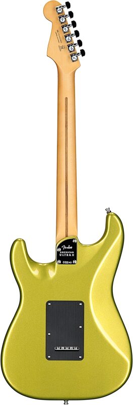 Fender American Ultra II Stratocaster Electric Guitar, Maple Fretboard (with Case), Solar Flare, Full Straight Back