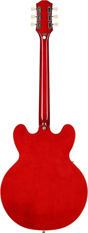 Epiphone ES-335 Electric Guitar, Left-Handed, Cherry, Full Straight Back