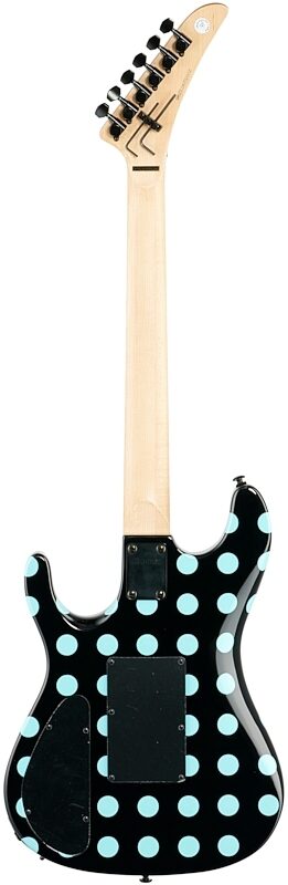 Kramer Nightswan Electric Guitar, Black with Blue Polka Dots, Custom Graphics, Full Straight Back