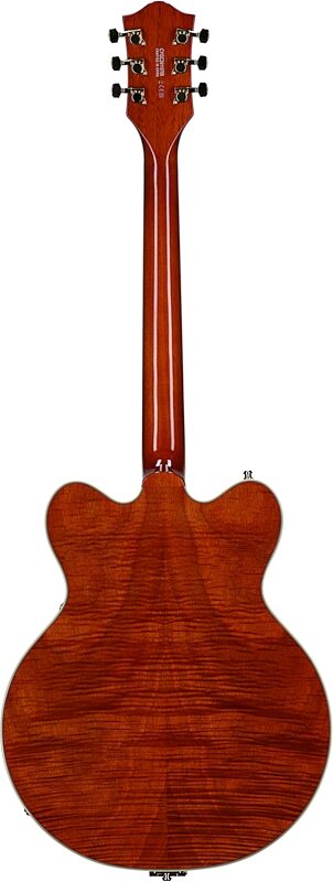 Gretsch Limited Edition Electromatic Broadkaster Electric Guitar (with Case), Flame Okoume Orange, Full Straight Back