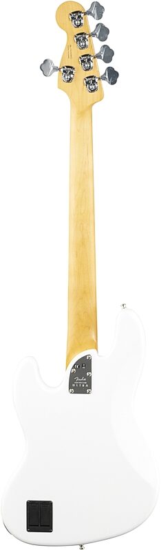 Fender American Ultra Jazz V Electric Bass, Maple Fingerboard (with Case), Arctic Pearl, Full Straight Back