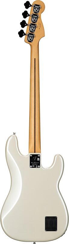 Fender Player Plus Precision Electric Bass, Left-Handed (with Pau Ferro Fingerboard and Gig Bag), Olympic White, Full Straight Back