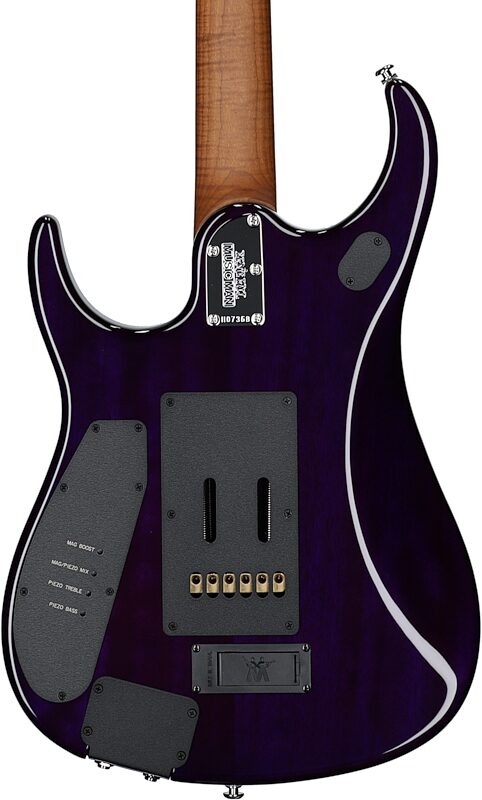 Ernie Ball Music Man John Petrucci JP15 Electric Guitar (with Gig Bag), Purple Nebula Flame, Serial Number H07368, Body Straight Back
