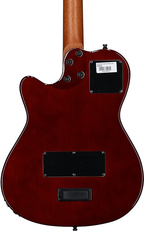 Godin A6 Ultra Extreme Electric Guitar (with Gig Bag), Koa, Serial Number 22214117, Body Straight Back