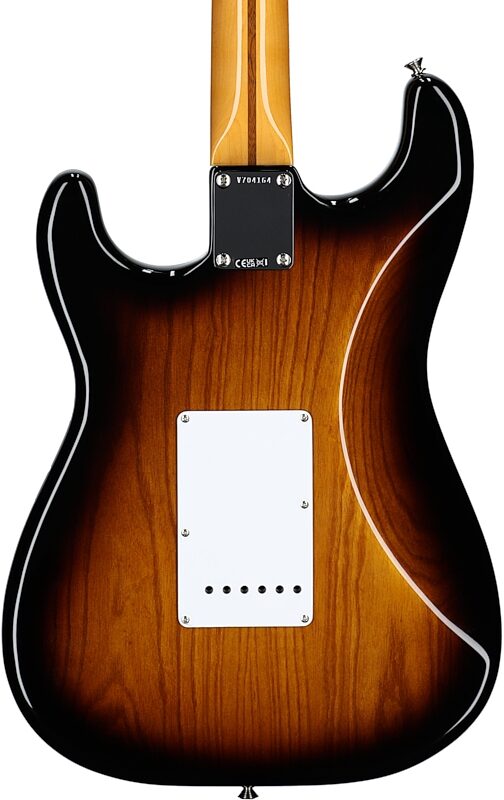 Fender 70th Anniversary American Vintage II 1954 Stratocaster Electric Guitar (with Case), 2-Color Sunburst, Serial Number V704164, Body Straight Back