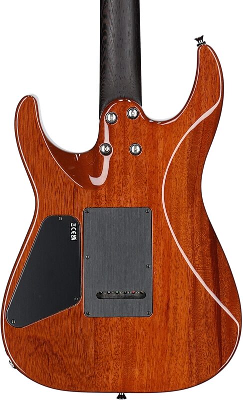Charvel MJ DK24 HSH 2PT W Mahogany Electric Guitar (with Gig Bag), Flame Top Caribbean Burst, Serial Number JDC2400451, Body Straight Back