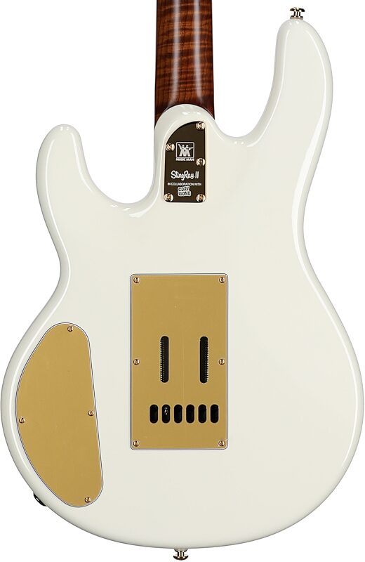 Ernie Ball Music Man StingRay II Cory Wong Deluxe Electric Guitar, Pearl White, Serial Number S12049, Body Straight Back