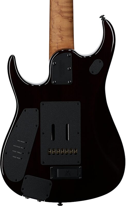 Ernie Ball Music Man Petrucci JP157 Electric Guitar (with Case), Amber Waves Quilt, Serial Number K06490, Body Straight Back