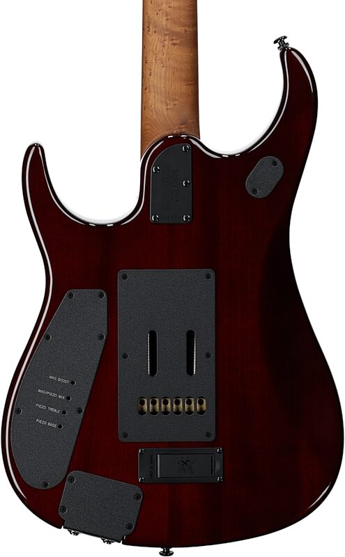 Ernie Ball Music Man John Petrucci JP15 Electric Guitar (with Case), Red Tide Flame, Serial Number H06776, Body Straight Back