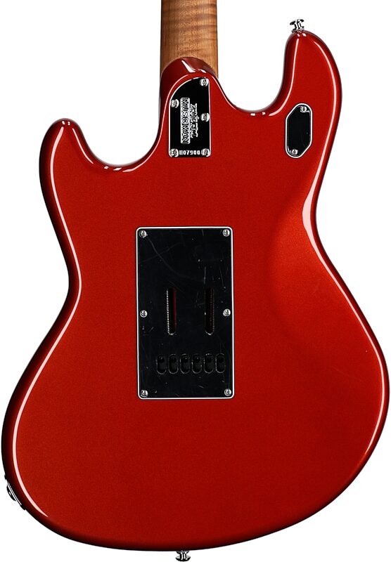 Ernie Ball Music Man StingRay RS Electric Guitar (with Case), Blood Orange, Body Straight Back