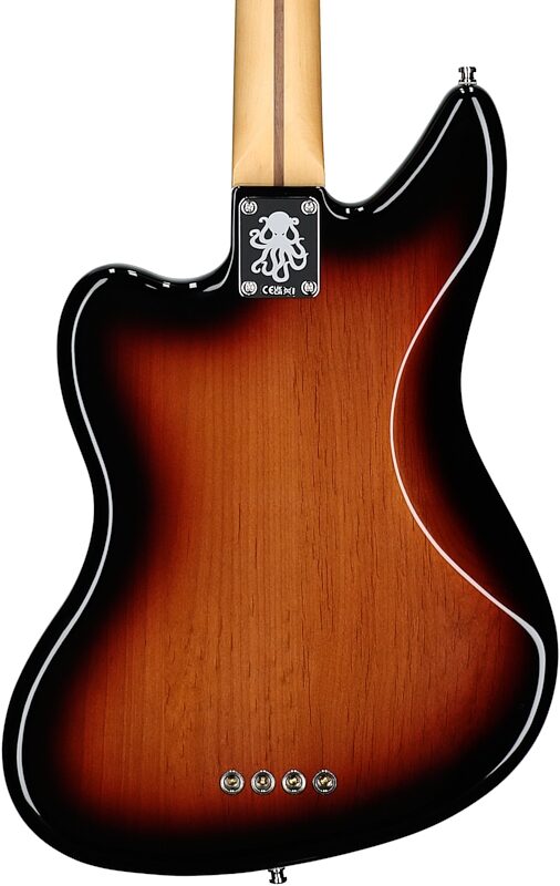 Fender Limited Edition Mark Hoppus Jaguar Electric Bass, Rosewood Fingerboard (with Gig Bag), 3-Color Sunburst, Body Straight Back