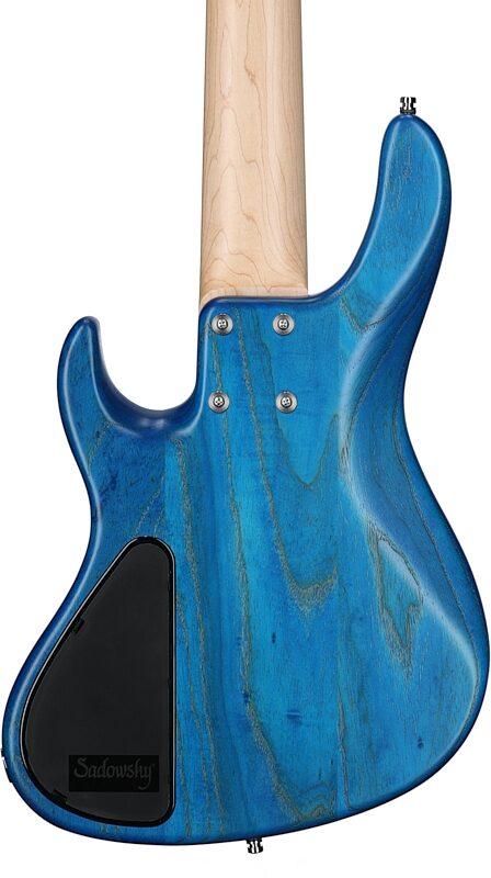 Sadowsky MetroLine 24-fret Modern Bass, 5-String (with Gig Bag), Ocean Blue, Body Straight Back