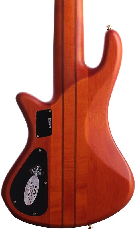 Schecter Stiletto Studio-6 6-String Electric Bass, Honey Satin, Body Straight Back