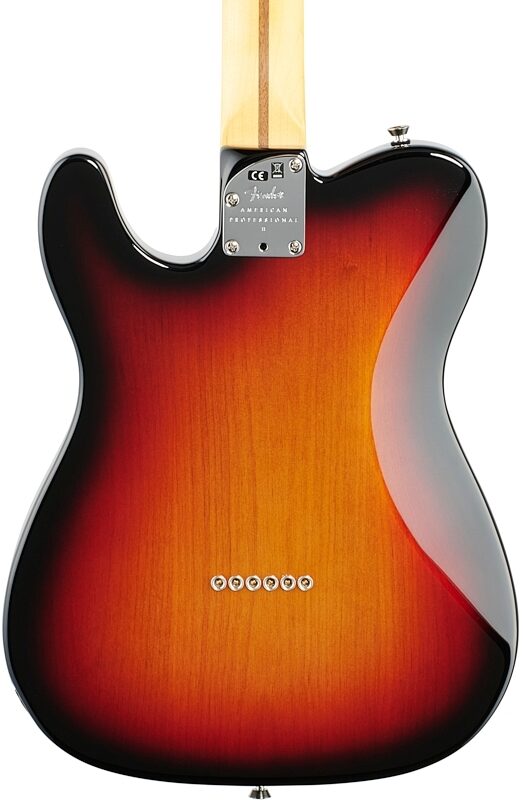 Fender American Pro II Telecaster Deluxe Electric Guitar, Rosewood Fingerboard (with Case), 3-Color Sunburst, Body Straight Back